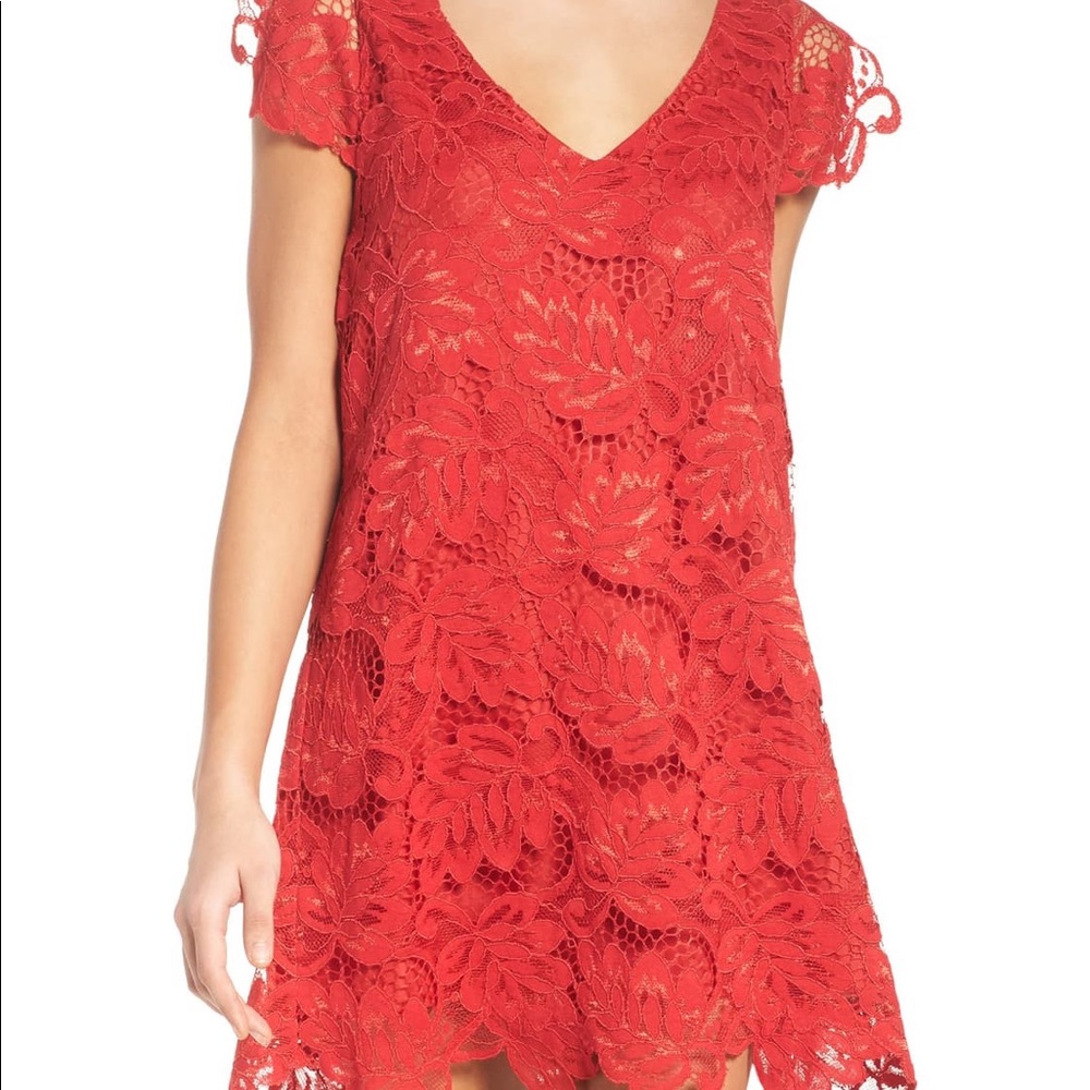 BB Dakota Floral Lace A-lone Dress